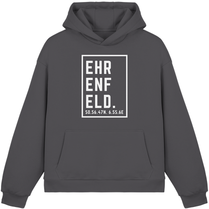 Ehrenfeld Koordinaten (großer Druck auf der Brust) - Fluffy Boxcut Hoodie