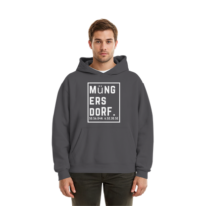 Müngersdorf Koordinaten (großer Druck auf der Brust) - Fluffy Boxcut Hoodie