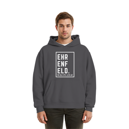 Ehrenfeld Koordinaten (großer Druck auf der Brust) - Fluffy Boxcut Hoodie