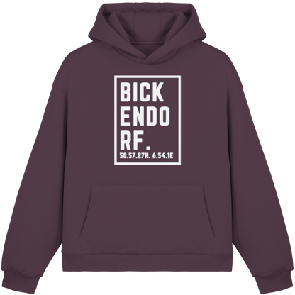 Bickendorf Koordinaten (großer Druck auf der Brust) - Fluffy Boxcut Hoodie
