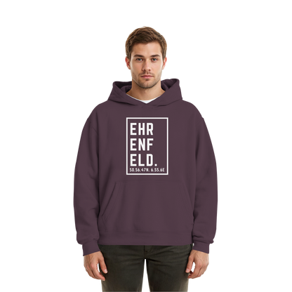 Ehrenfeld Koordinaten (großer Druck auf der Brust) - Fluffy Boxcut Hoodie