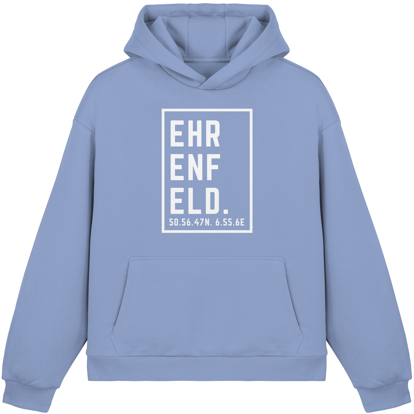 Ehrenfeld Koordinaten (großer Druck auf der Brust) - Fluffy Boxcut Hoodie
