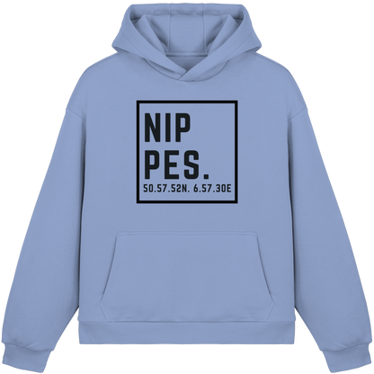 Nippes Koordinaten (großer Druck auf der Brust) - Fluffy Boxcut Hoodie