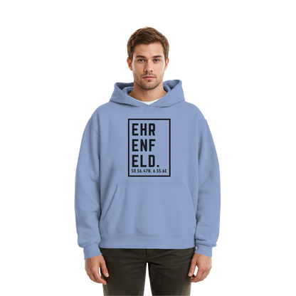 Ehrenfeld Koordinaten (großer Druck auf der Brust) - Fluffy Boxcut Hoodie