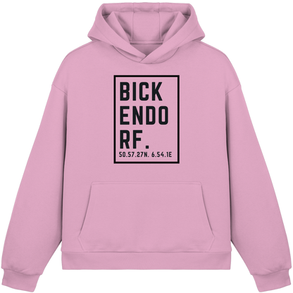 Bickendorf Koordinaten (großer Druck auf der Brust) - Fluffy Boxcut Hoodie