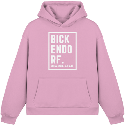 Bickendorf Koordinaten (großer Druck auf der Brust) - Fluffy Boxcut Hoodie