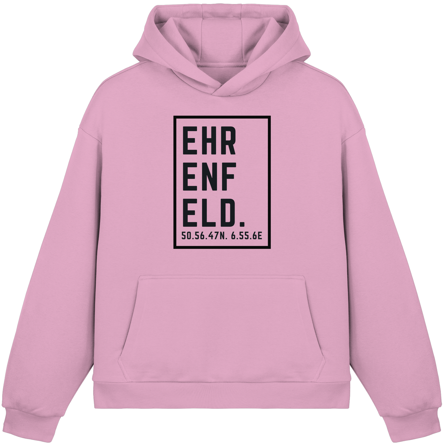 Ehrenfeld Koordinaten (großer Druck auf der Brust) - Fluffy Boxcut Hoodie