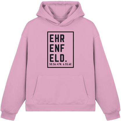 Ehrenfeld Koordinaten (großer Druck auf der Brust) - Fluffy Boxcut Hoodie