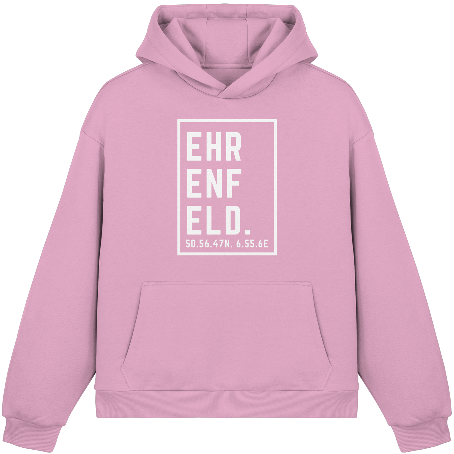 Ehrenfeld Koordinaten (großer Druck auf der Brust) - Fluffy Boxcut Hoodie