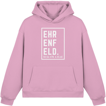 Ehrenfeld Koordinaten (großer Druck auf der Brust) - Fluffy Boxcut Hoodie
