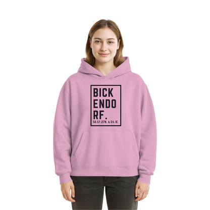 Bickendorf Koordinaten (großer Druck auf der Brust) - Fluffy Boxcut Hoodie