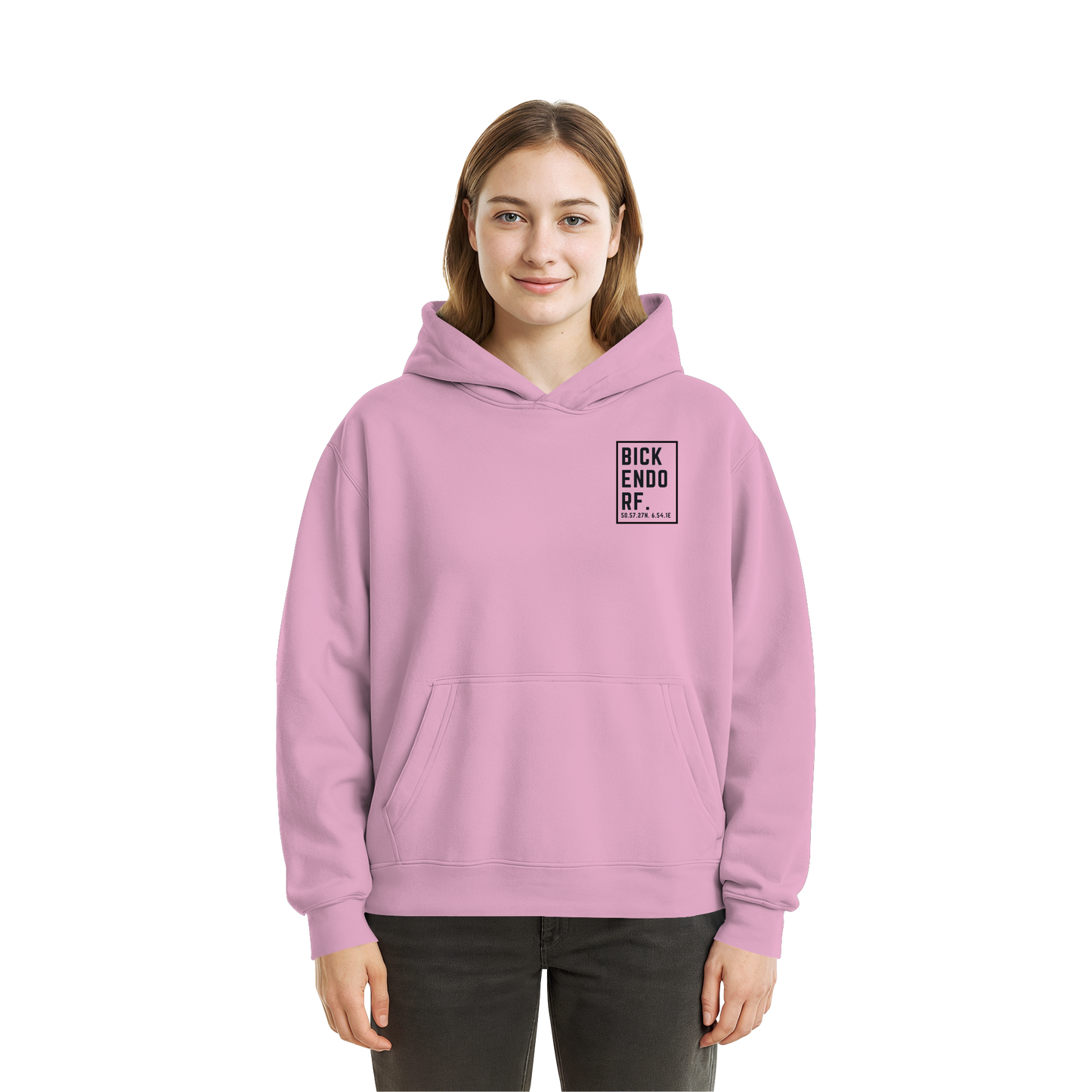 Bickendorf Koordinaten (kleiner Druck auf der Brust) - Fluffy Boxcut Hoodie