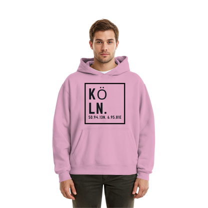Köln Koordinaten (großer Druck auf der Brust) - Fluffy Boxcut Hoodie