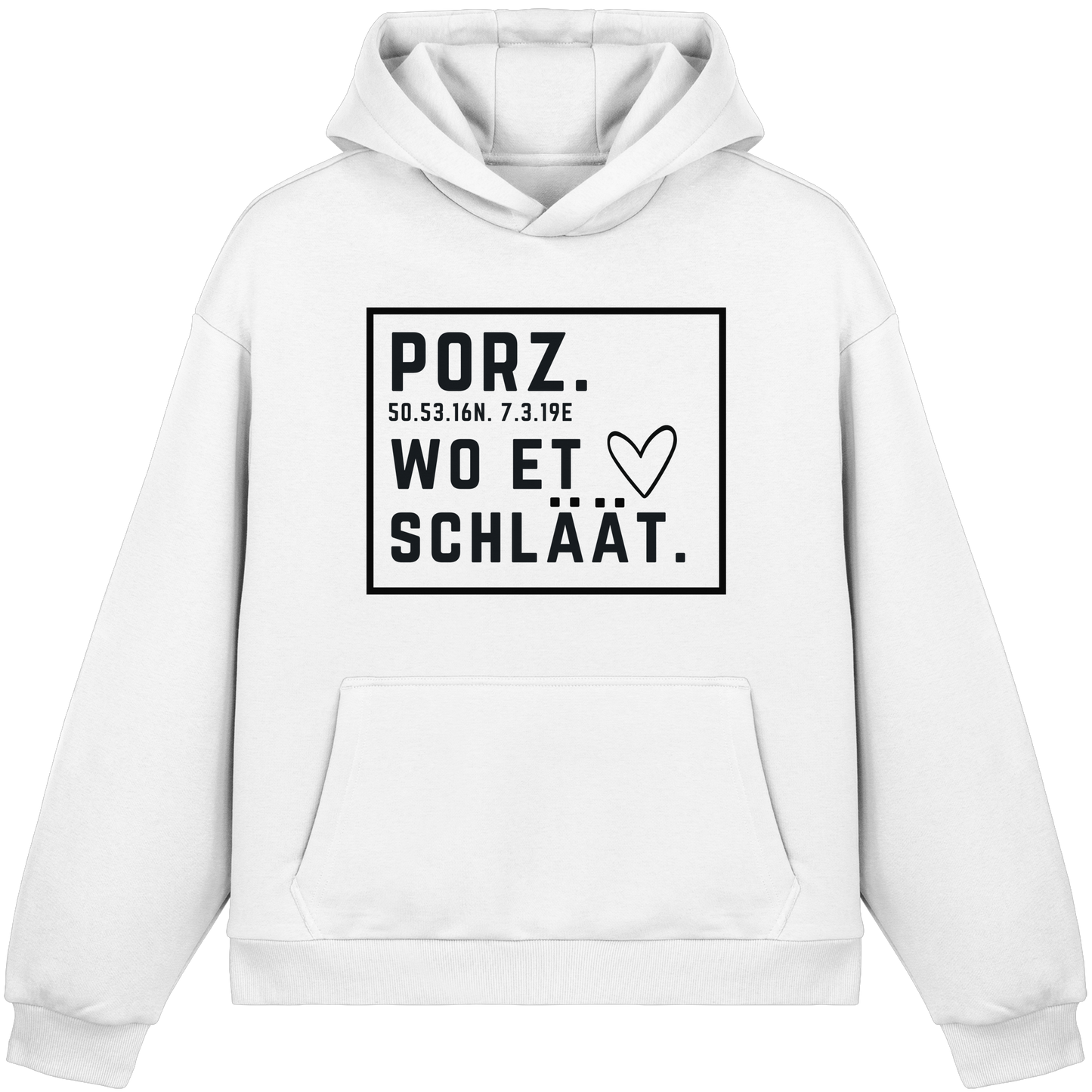 Porz Hätz Druck - Fluffy Boxcut Hoodie