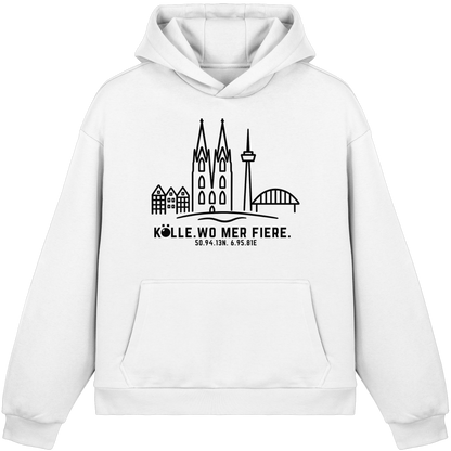 Skyline Fiere Druck - Fluffy Boxcut Hoodie