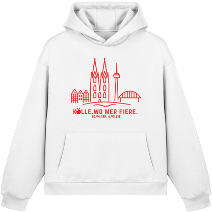 Skyline Fiere Druck  - Fluffy Boxcut Hoodie