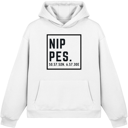 Nippes Koordinaten (großer Druck auf der Brust) - Fluffy Boxcut Hoodie