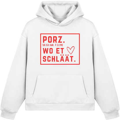 Porz Hätz Druck - Fluffy Boxcut Hoodie