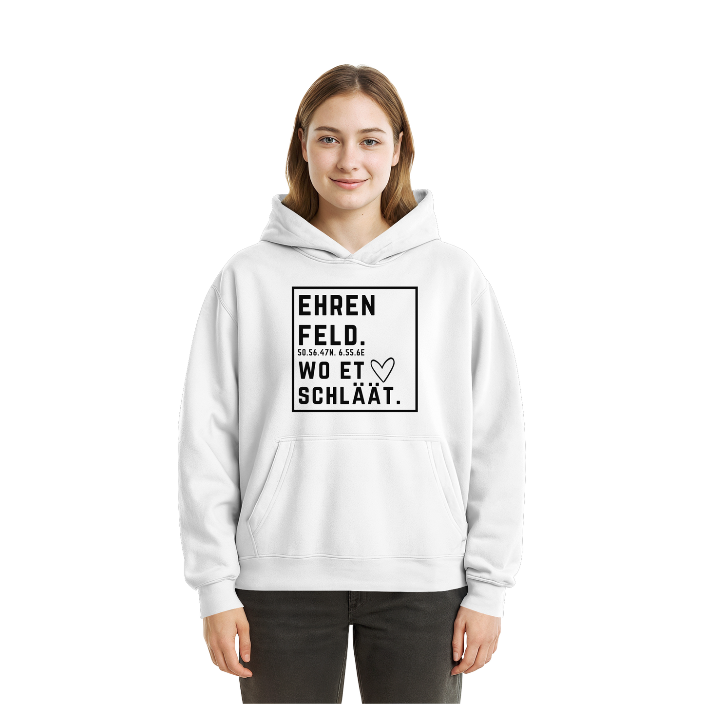 Ehrenfeld Hätz Druck - Fluffy Boxcut Hoodie