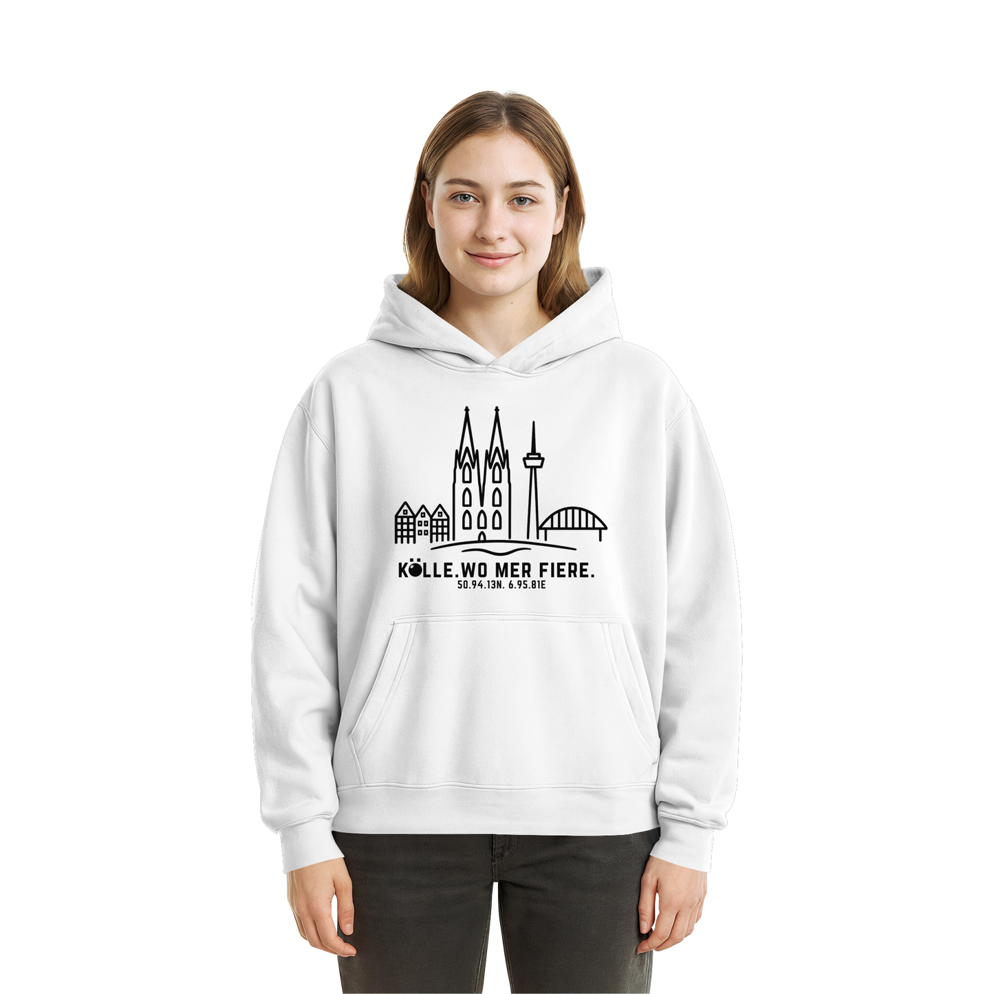 Skyline Fiere Druck - Fluffy Boxcut Hoodie