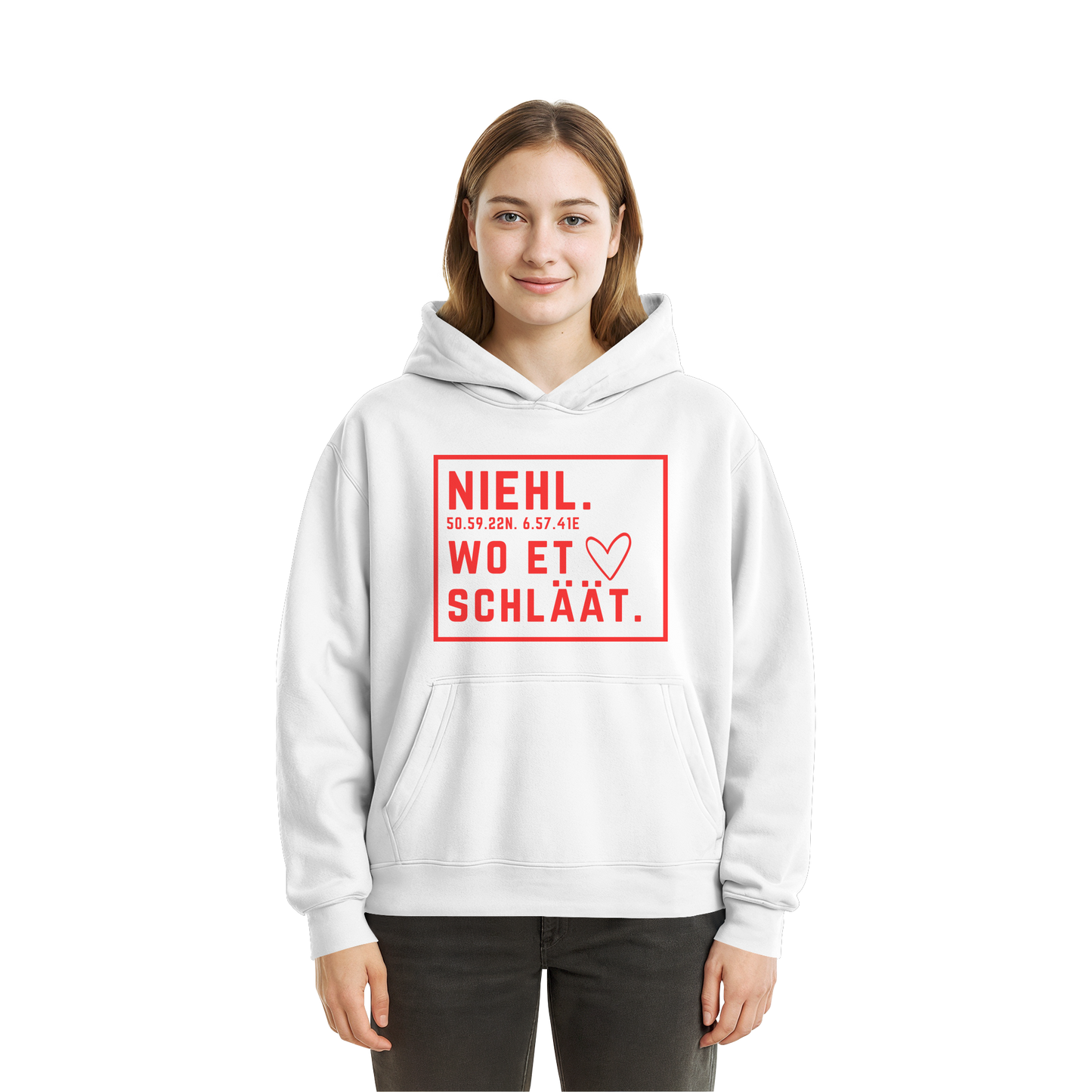 Niehl Hätz Druck - Fluffy Boxcut Hoodie