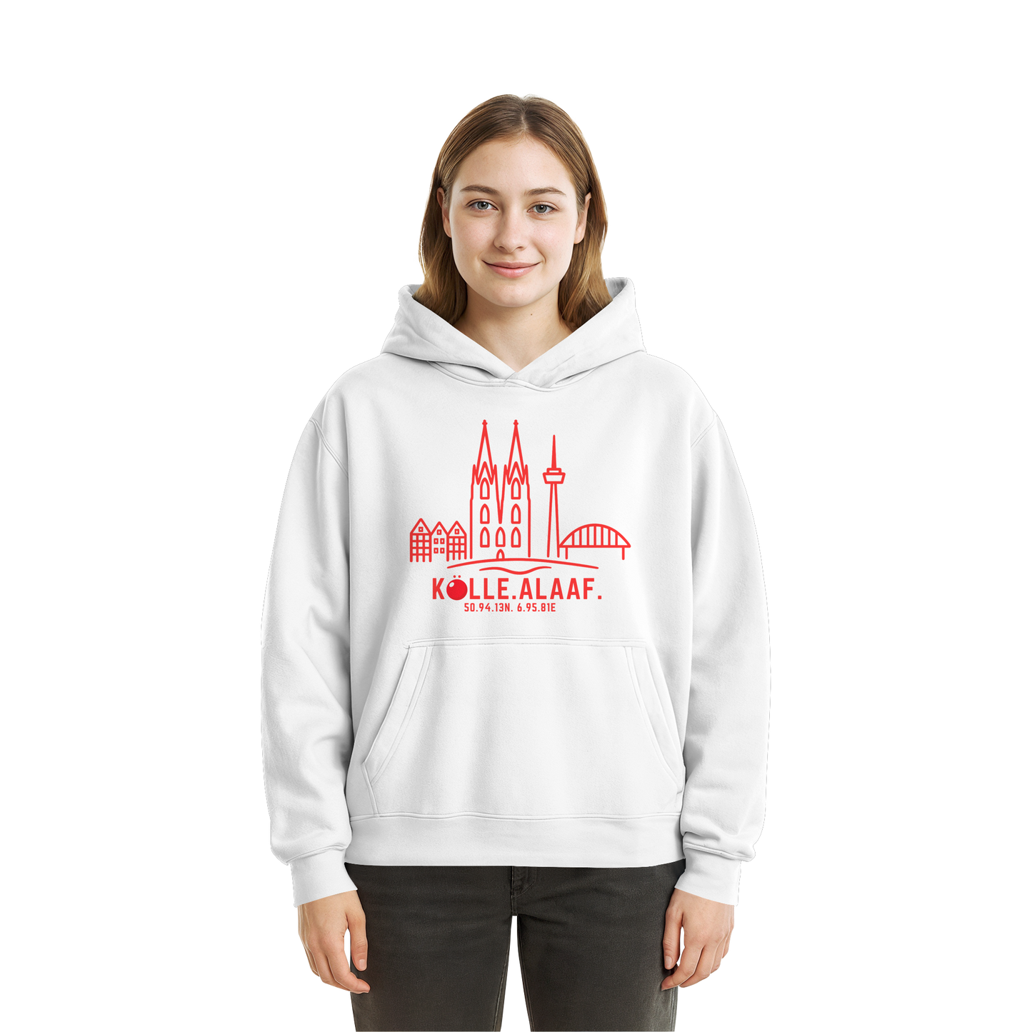 Skyline Alaaf Druck - Fluffy Boxcut Hoodie