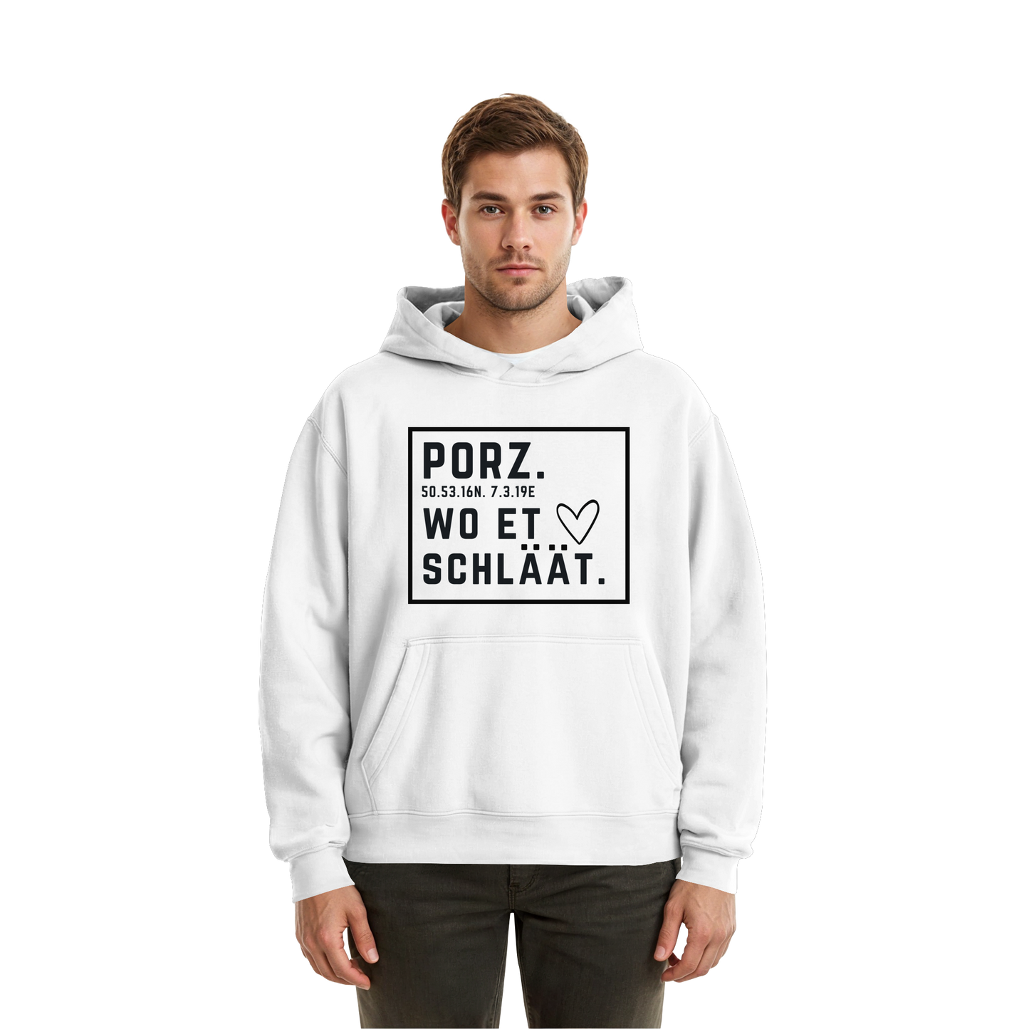Porz Hätz Druck - Fluffy Boxcut Hoodie