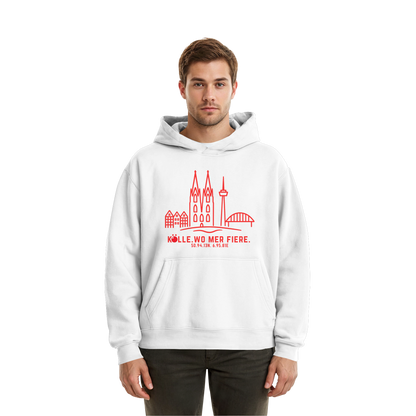 Skyline Fiere Druck  - Fluffy Boxcut Hoodie