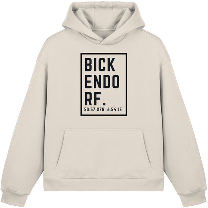 Bickendorf Koordinaten (großer Druck auf der Brust) - Fluffy Boxcut Hoodie
