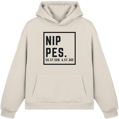 Nippes Koordinaten (großer Druck auf der Brust) - Fluffy Boxcut Hoodie