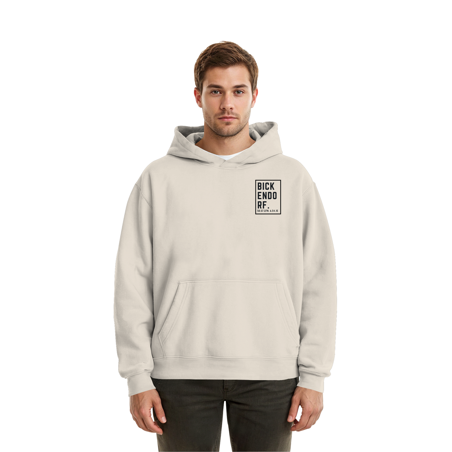 Bickendorf Koordinaten (kleiner Druck auf der Brust) - Fluffy Boxcut Hoodie