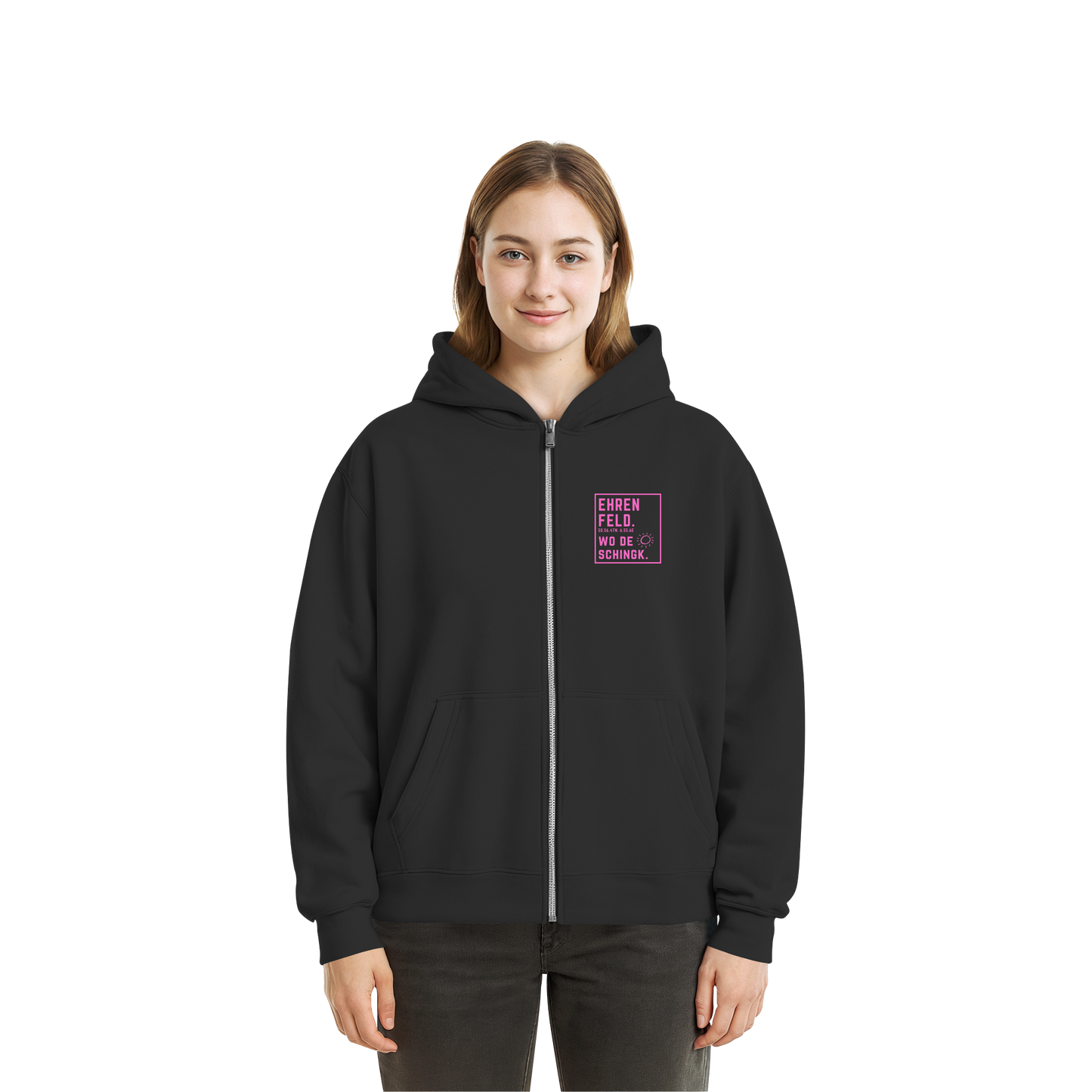 Wo de Sonn schingk - Ehrenfeld Druck   - Fluffy Boxcut Zipper