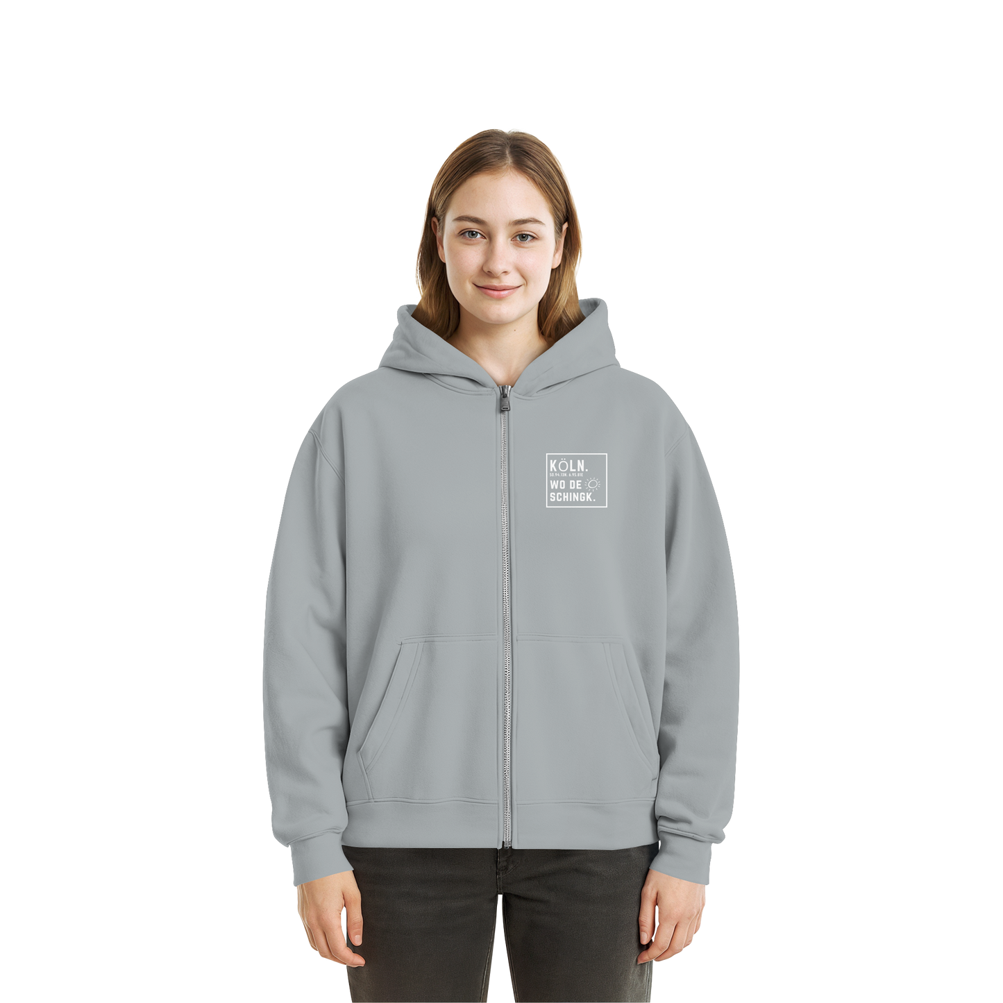 Wo de Sonn schingk - Köln Druck - Fluffy Boxcut Zipper