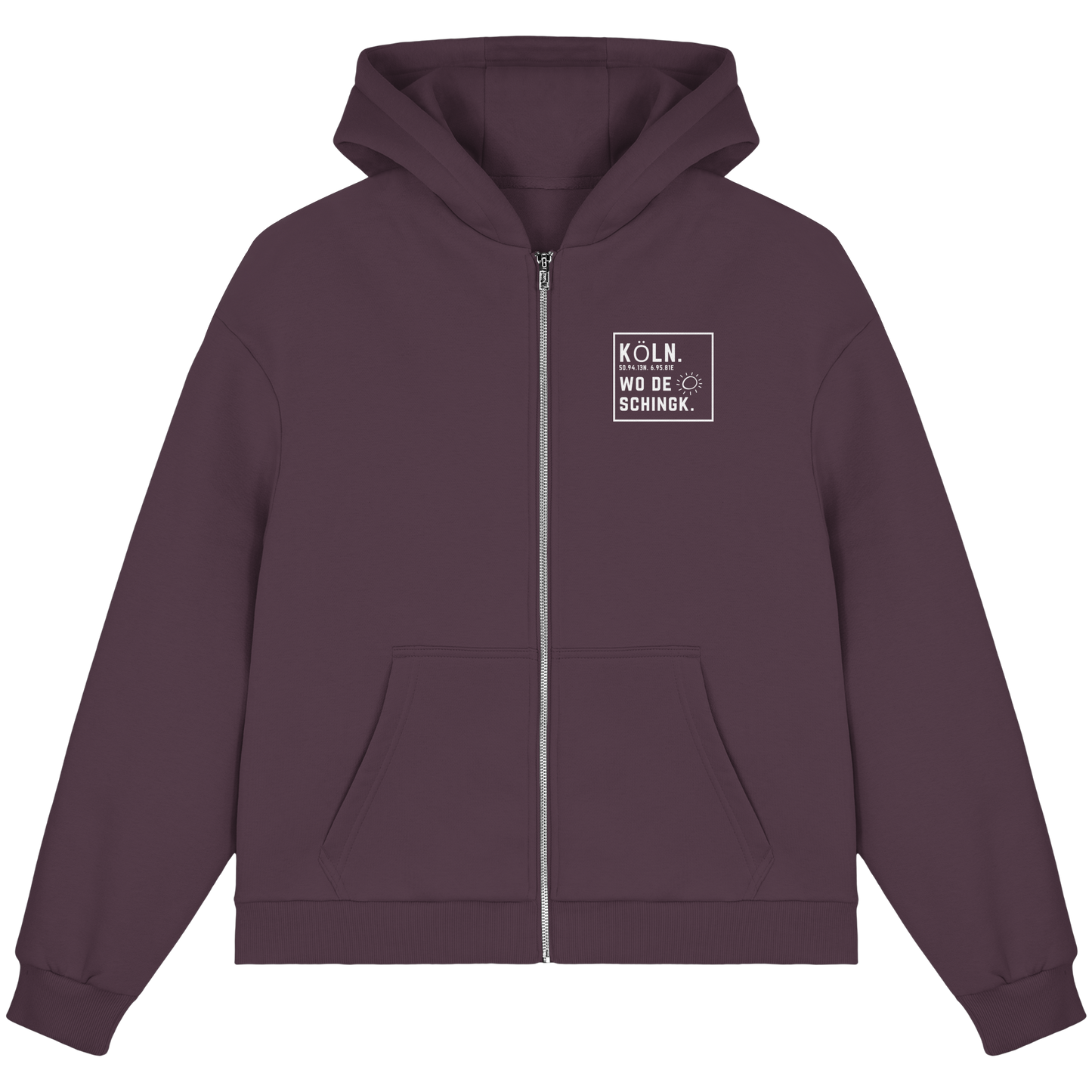 Wo de Sonn schingk - Köln Druck - Fluffy Boxcut Zipper
