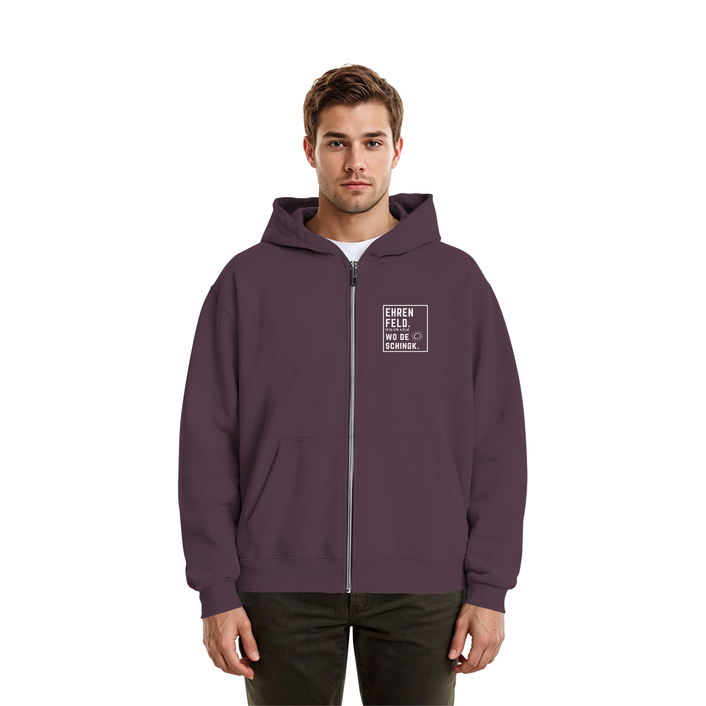 Wo de Sonn schingk - Ehrenfeld Druck - Fluffy Boxcut Zipper