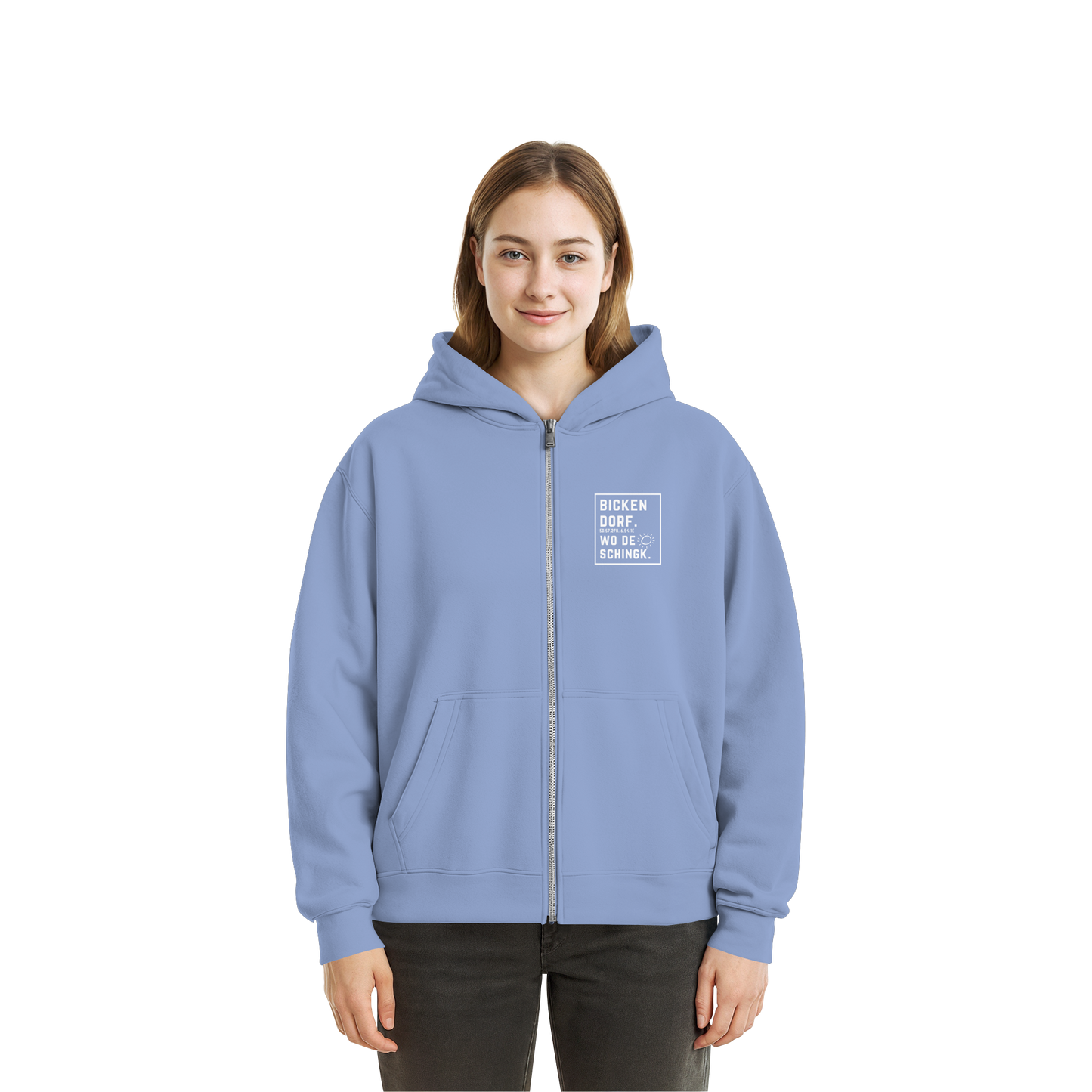 Wo de Sonn schingk - Bickendorf Druck - Fluffy Boxcut Zipper