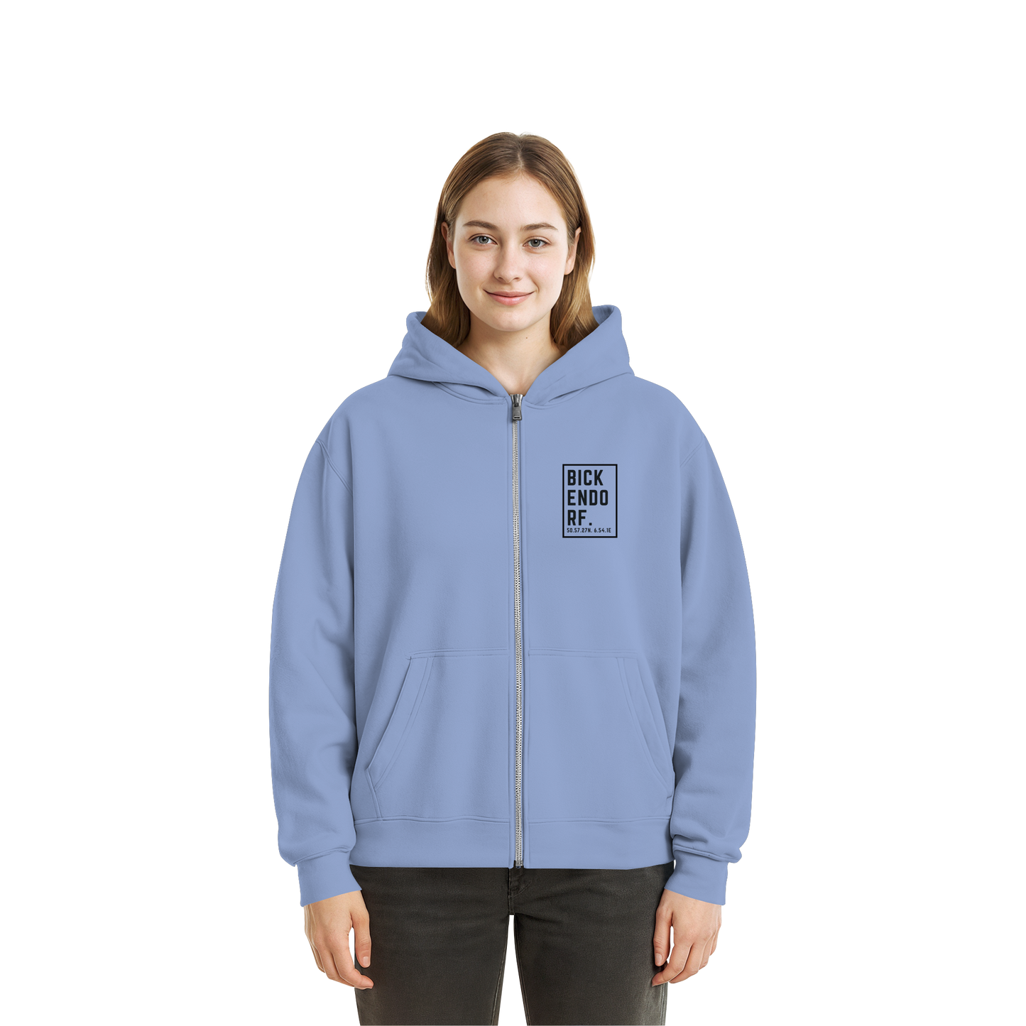 Bickendorf Koordinaten (kleiner Druck auf der Brust) - Fluffy Boxcut Zipper