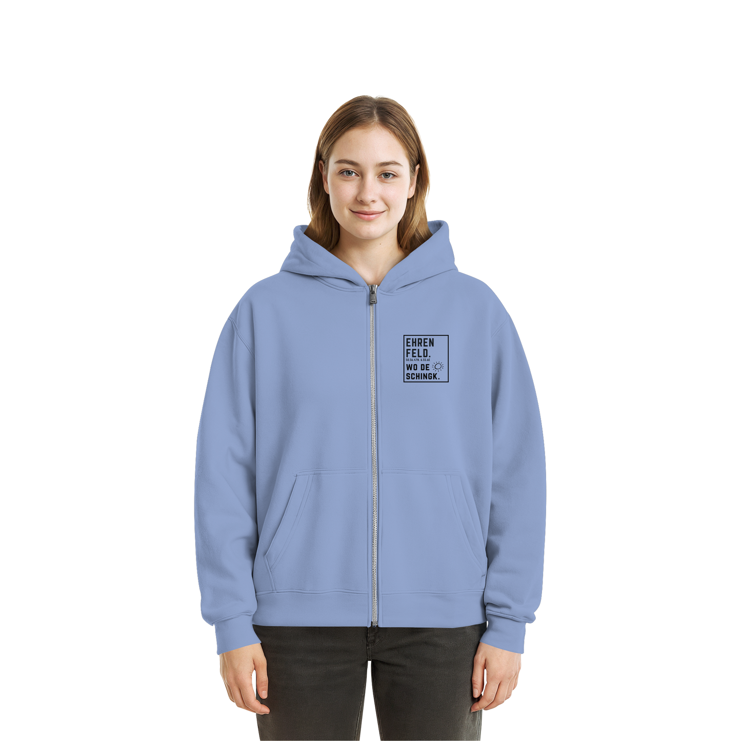 Wo de Sonn schingk - Ehrenfeld Druck  - Fluffy Boxcut Zipper