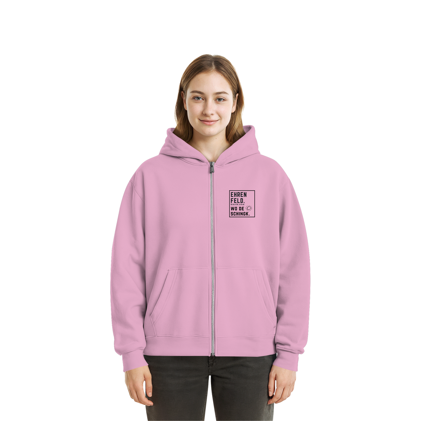 Wo de Sonn schingk - Ehrenfeld Druck  - Fluffy Boxcut Zipper