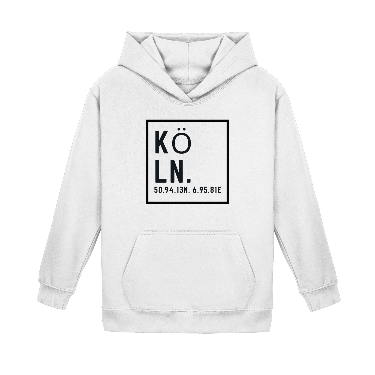 Köln Koordinaten (großer Druck auf der Brust) - Kids Basic Hoodie
