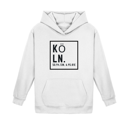 Köln Koordinaten (großer Druck auf der Brust) - Kids Basic Hoodie