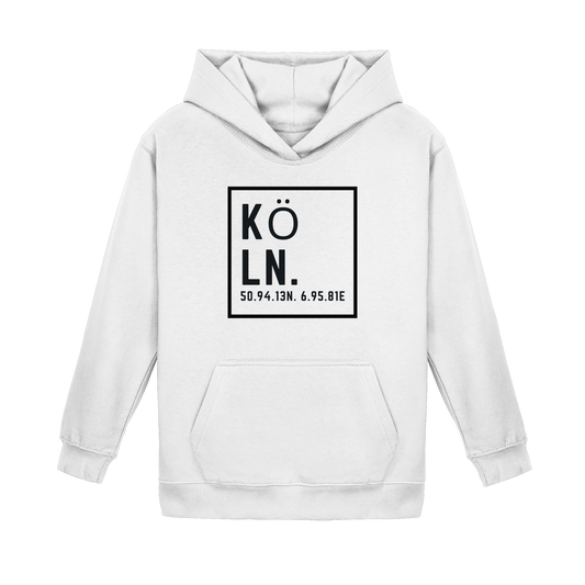 Köln Koordinaten (großer Druck auf der Brust) - Kids Basic Hoodie