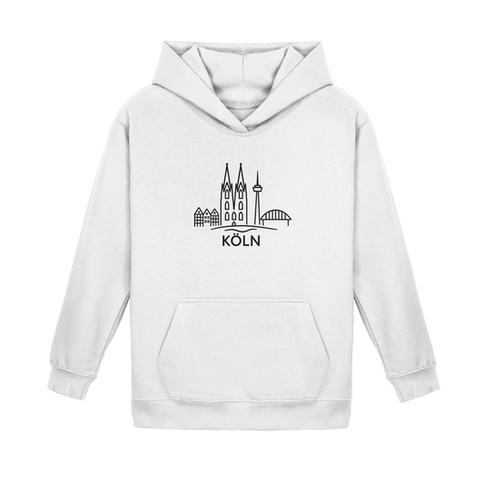 Köln Skyline (großer Druck auf der Brust) - Kids Basic Hoodie