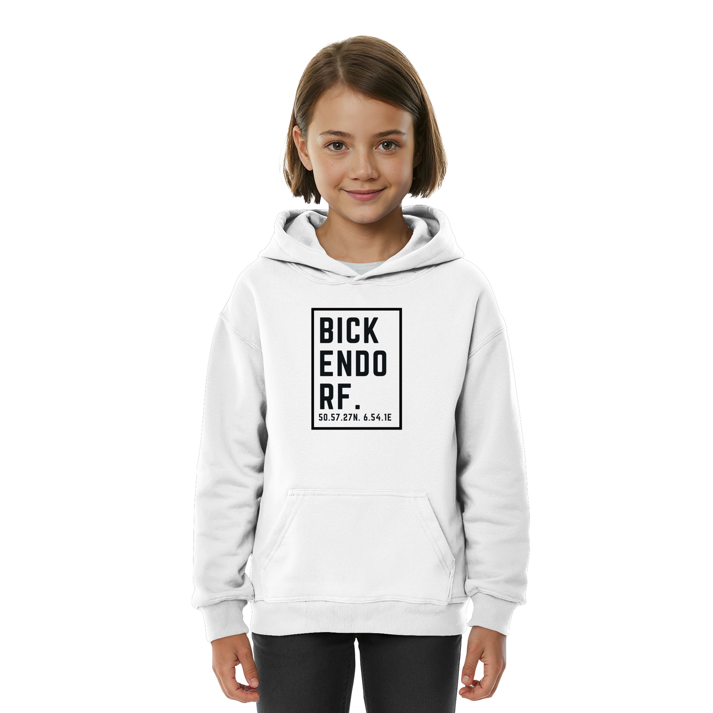 Bickendorf Koordinaten (großer Druck auf der Brust) - Kids Basic Hoodie