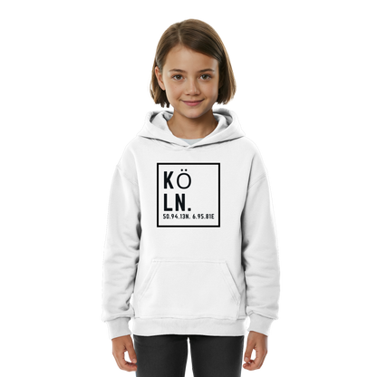 Köln Koordinaten (großer Druck auf der Brust) - Kids Basic Hoodie