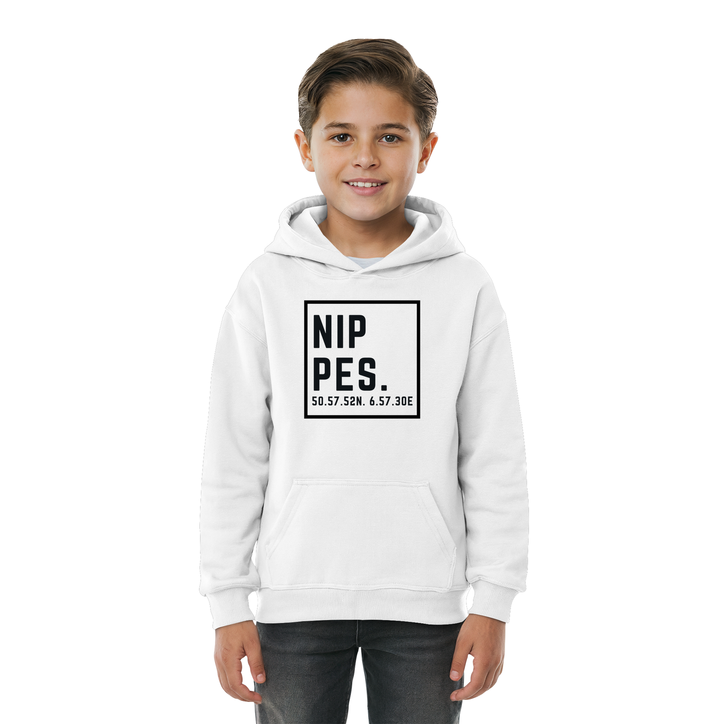 Nippes Koordinaten (großer Druck auf der Brust) - Kids Basic Hoodie