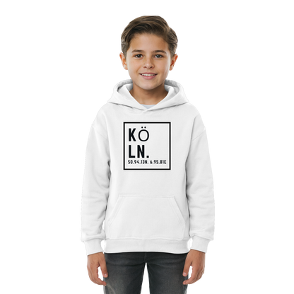Köln Koordinaten (großer Druck auf der Brust) - Kids Basic Hoodie