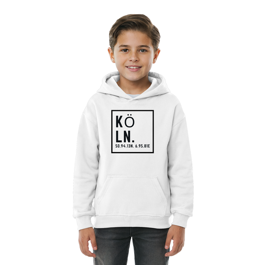 Köln Koordinaten (großer Druck auf der Brust) - Kids Basic Hoodie
