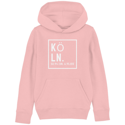 Köln Koordinaten (großer Druck auf der Brust) - Kids Basic Hoodie
