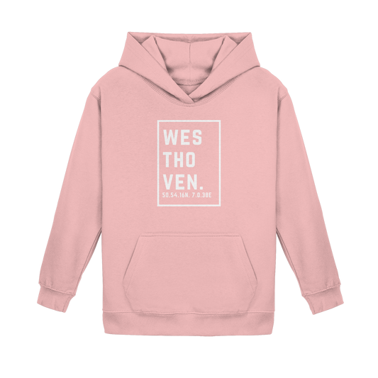 Westhoven Koordinaten (großer Druck auf der Brust) - Kids Basic Hoodie